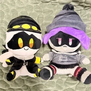Plush Toy Set with Black and Purple Accents